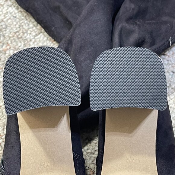 Steve Madden Osana Over The Knee Boot 7M Black Sort Tie Block Heel - Picture 5 of 9